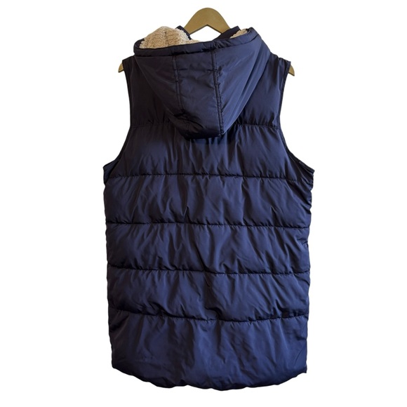 Nuage Size Large Navy Blue Hooded Parka Puffer Vest Outdoor Travel Hiking - Picture 3 of 7